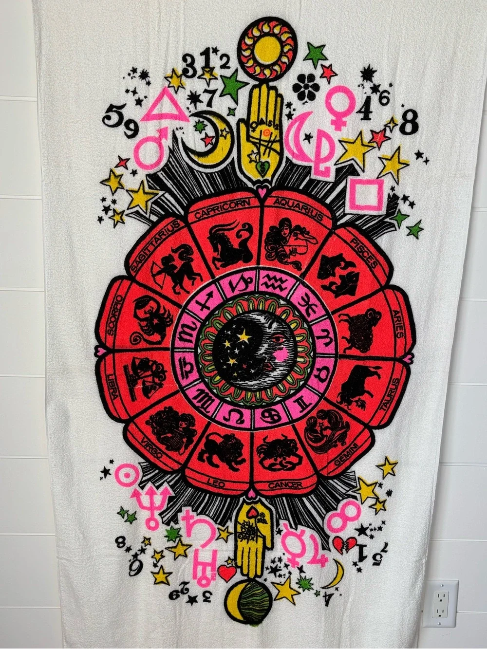 Vintage Cannon Zodiac Wheel Cotton Beach Towel